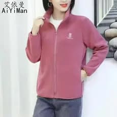 Mãe outono inverno novo estilo jaqueta de lã Polar Casual All-Match lã austríaca topo inverno forro de lã engrossado jaq