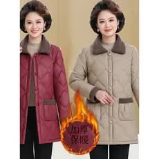 Mãe roupas de inverno forro de lã engrossado jaqueta acolchoada de algodão novo estilo jaqueta quente acolchoada de algo