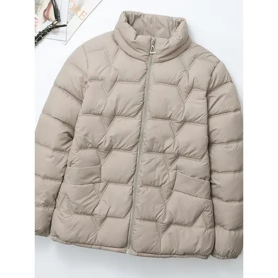 Jaqueta acolchoada feminina 2025 outono inverno novo estilo jaqueta acolchoada quente pequena jaqueta acolchoada meia-id