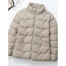 Jaqueta acolchoada feminina 2025 outono inverno novo estilo jaqueta acolchoada quente pequena jaqueta acolchoada meia-id