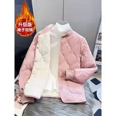 Forro de lã de inverno Jaqueta acolchoada de algodão feminina gola alta Jaqueta acolchoada justa Jaqueta acolchoada pequ