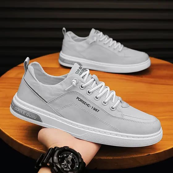 Sapatos masculinos verão respirável 2025 novo estilo estilo fino desodorante esportes Casual lona deslizamento-em sapato