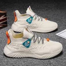 Sapatos masculinos verão 2025 novo estilo na moda All-Match Casual voando malha tênis pai sapatos de corrida lona na mod