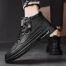 Sapatos masculinos de outono 2025 novo estilo primavera outono tendência All-Match Mid-top tênis casuais masculinos de a