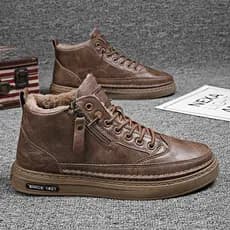 Martin botas masculinas verão sapatos de couro de alta qualidade estilo britânico forro de lã sapatos de algodão quente