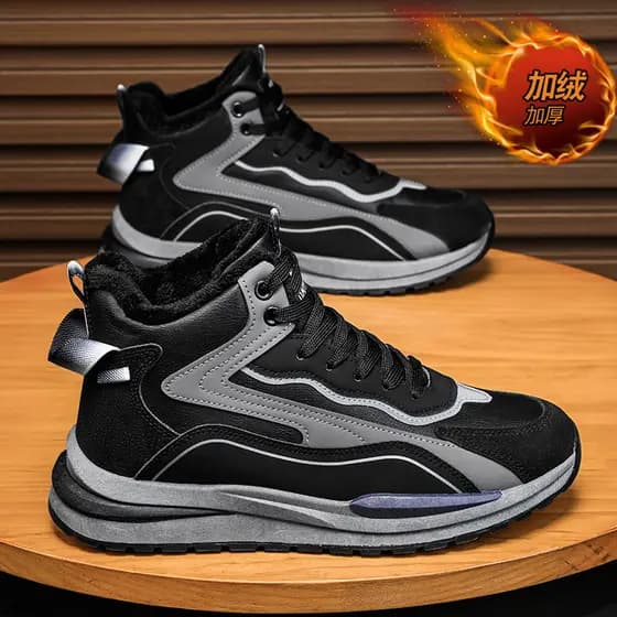 Sapatos masculinos verão novo estilo de sola grossa forro de lã quente pai sapatos masculinos juventude All-Match esport