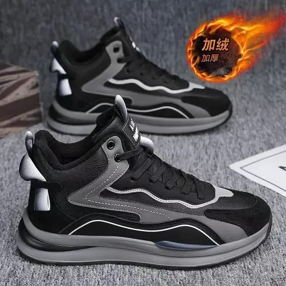 Sapatos de algodão masculinos 2025 verão novo estilo forro de lã de alta qualidade engrossado esportes casuais sola gros