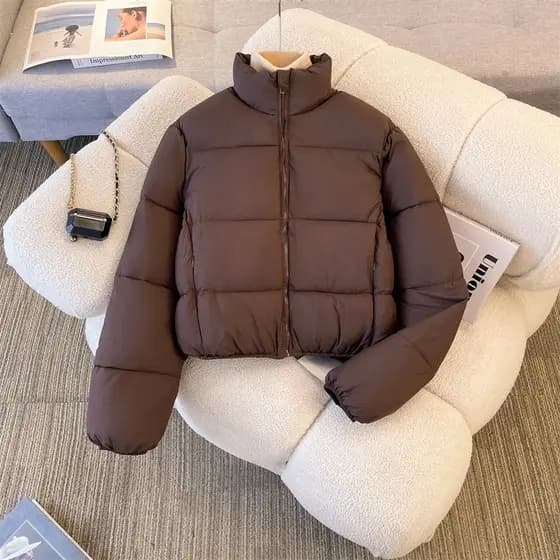 Jaqueta acolchoada feminina 2025 novo estilo inverno Kendou estilo curto engrossado pequeno Super bonito pão jaqueta aco