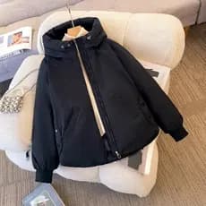 Preto para baixo acolchoado jaqueta feminina inverno 2025 novo estilo Super bonito acolchoado jaqueta engrossado quente