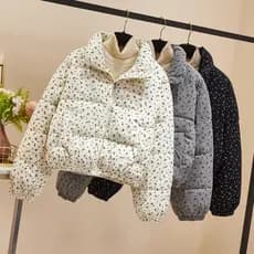 Jaqueta acolchoada Floral Popular deste ano feminina de venda quente 2025 novo estilo jaqueta acolchoada grossa de inver