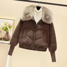 Jaqueta acolchoada feminina roupas de inverno 2025 novo estilo jaqueta acolchoada de aparência gigante espessada jaqueta