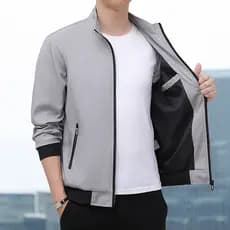 Jaqueta masculina outono novo estilo gola alta jaqueta simples moda masculina novo estilo jovem jaqueta superior