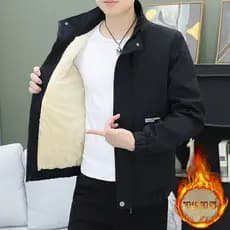 Homens inverno novo estilo terno solto engrossado forro de lã gola alta algodão acolchoado jaqueta cordeiro velo jaqueta