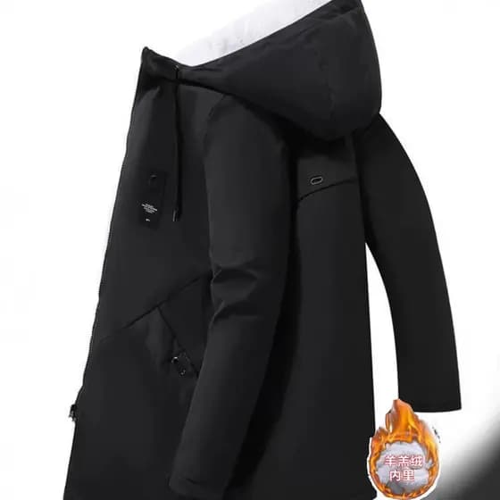 Forro de lã engrossado blusão masculino de comprimento médio acolchoado de algodão novo estilo lazer jaqueta acolchoada