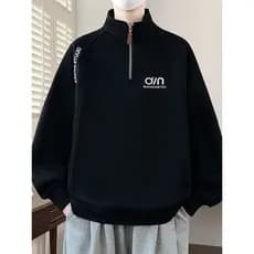 Juventude zíper meia gola alta moletom primavera outono novo estilo na moda All-Match americano jaqueta Casual júnior es