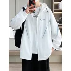 Protetor solar de seda gelo roupas masculinas estilo fino All-Match ao ar livre de secagem rápida jaqueta Casual juventu