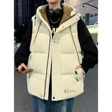 Colete masculino 2025 novo estilo Street Wear inverno engrossado colete de algodão acolchoado jaqueta adolescente estuda