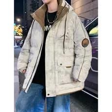 Jaqueta masculina estilo inverno novo estilo Street Wear estilo Hong Kong Workwear engrossado juventude roupas à prova d