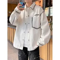 2026 novo estilo camisa masculina jaqueta primavera outono High-End sentido rufião bonito jaqueta adolescente masculino