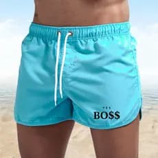 Calças de praia masculinas shorts finos de camada única respirável Fitness esportes shorts masculinos de três pontos est