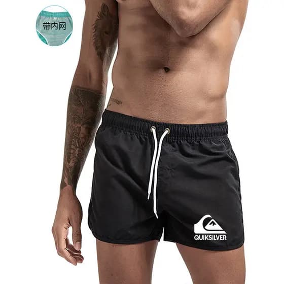 Austrália QUIKSILVER Shorts de praia masculino verão fino solto esportes calças de três pontos shorts de praia com rede