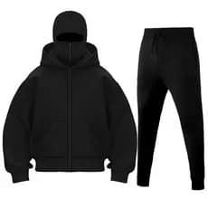 Moda legal estilo funcional estilo russo duplo capuz Bandit moletom terno outono inverno duplo-Lay