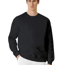 Moletom masculino de algodão pesado com gola redonda, outono, cor sólida, multicolorido, Casual, casal, camisa de fundo