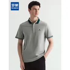 [Inclui seda amoreira e linho] Camiseta masculina de verão Lomon Camisa polo de manga curta Camisa polo moderna masculin