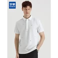 [Inclui seda amoreira e linho] Camiseta masculina de verão Lomon Camisa polo de manga curta Camisa polo Fashion masculin