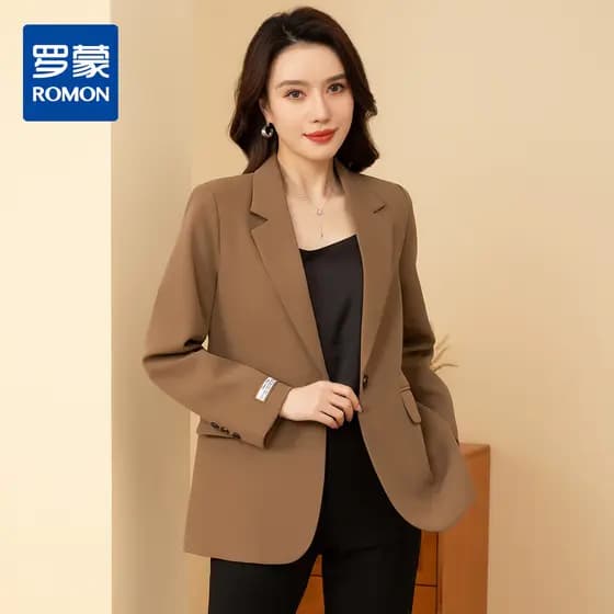 [Business Casual] Terno feminino Romon Exquisite Advantage All-Match elegante três cores opcionais de manga comprida sol