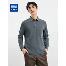 Lomon camisa polo masculina outono inverno quente clássica lapela dupla face escovada camisa polo masculina de manga com