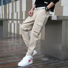 Macacão cáqui masculino primavera outono Design nicho tamanho grande calças casuais calças de rua High street ins na mod