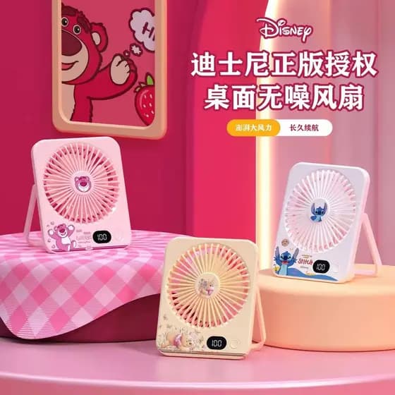 Disney genuíno autorizado ventilador de mesa pequeno bonito Mini estudante grande vento ventilador portátil 2026 novo es