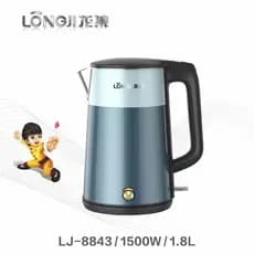 Longji desligamento automático de qualidade alimentar 304 aço inoxidável 1.8L grande capacidade 8843 chaleira elétrica i