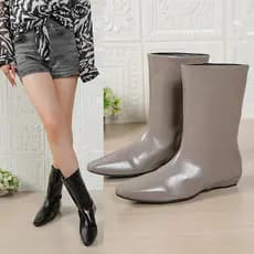 Mais fino olhar Martin botas femininas estilo britânico botas de cano médio feminino botas nuas 2025 novo estilo All-mat