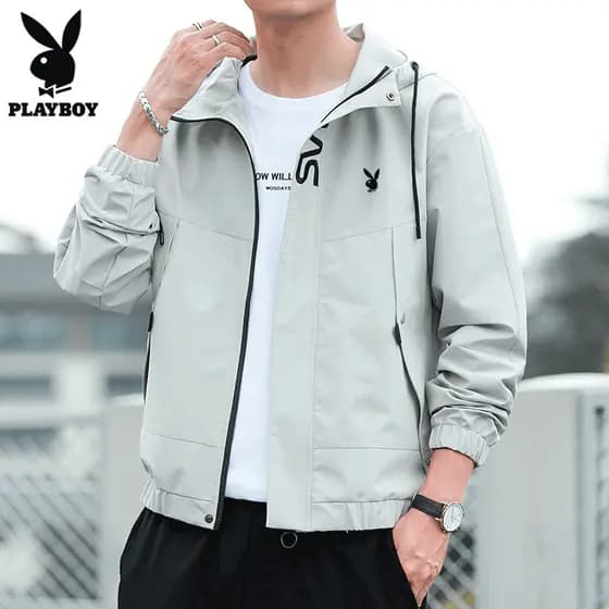 Playboy jaqueta masculina 2026 primavera outono novo estilo masculino juventude jaqueta esportiva moda masculina topo na