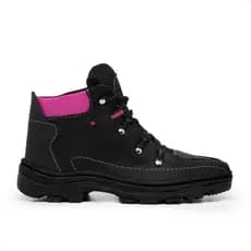 Coturno Bota Feminina Adventure Tênis Cano Curto Preto Rosa do 33 ao 40