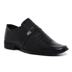 Sapato Masculino Social Bico Quadrado Em Couro Sintético Fosco Formal