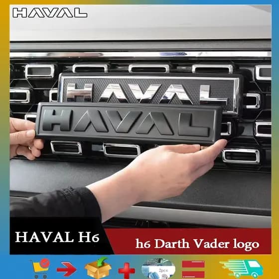 Adesivos de Logo em Fibra de Carbono para Carro HAVAL H6, Decalques Decorativos Frontais e Traseiros Warrior QX5R