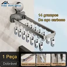 Mini Cabide Retrátil Autoadesivo para Roupas - Dobrável para Roupas Íntimas e Acessórios, Cabide para Meias D2ZE
