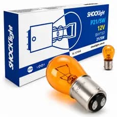 Lâmpada P21W Halógena 12V 21W 2 Polos Âmbar Laranja Para Seta Automotiva Par Original Alta Qualidade