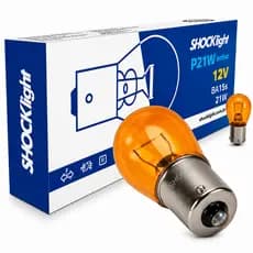 Lâmpada PY21W 21W 12V 1 Polo Âmbar Laranja Para Luz de Seta Farol Automotivo Original