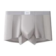 Nova roupa íntima masculina de seda gelada, cuecas boxer de tamanho grande, cuecas boxer sem costura em malha de cor sól