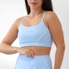 Top Feminino Duplo Poliamida Recorte Filete Fitness Academia