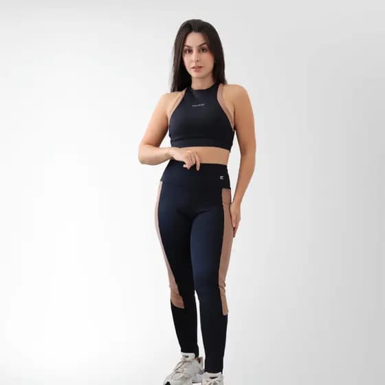 Calça Legging Feminina Inverno Com Recorte Lateral Fitness Academia Roupa Feminina