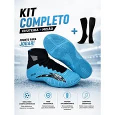 Chuteira + Meião de Quadra e Salão Futsal para Quadra Promoção