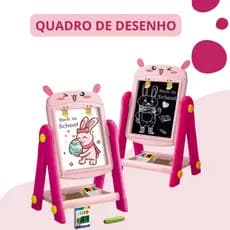 Quadro Desenho Infantil Dupla Face Giz Canetinha Kids Lúdico Educativo Criativo Interativo Lousa Pratica Diversão