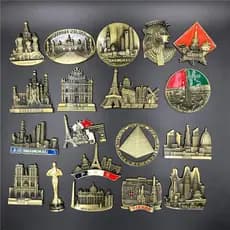 Ímãs de geladeira 3D com motivos de pontos turísticos, adesivos de lembrança de viagem, decoração para cozinha, ímãs de