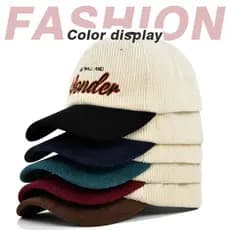 Boné de Beisebol de Veludo Bordado WONDER – Design Moderno com Contraste de Cores, Adequado para Pais, Respirável e Prot