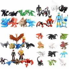 8 peças/12 peças/13 peças/conjunto Brinquedos do filme de anime da Disney "Como Treinar Seu Dragão" Night Fury Versão Q